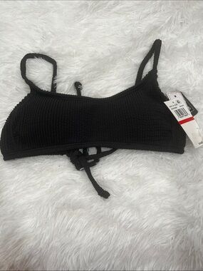 Salt + Cove Black Textured Tie-Back Bralette